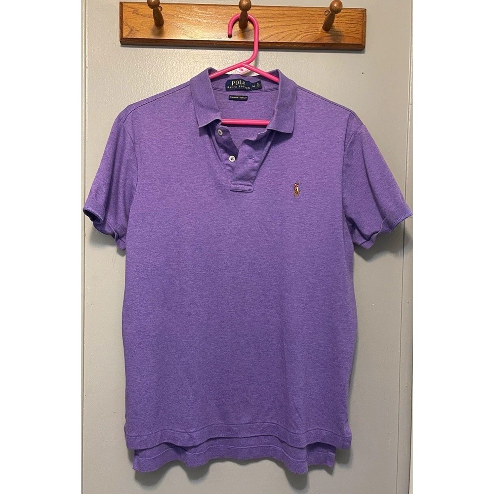 Polo Ralph Lauren Pima Soft Touch Polo Shirt Purple Short Sleeve Mens M